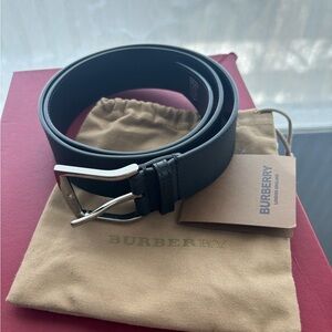 Burberry Black Leather Men's Belt